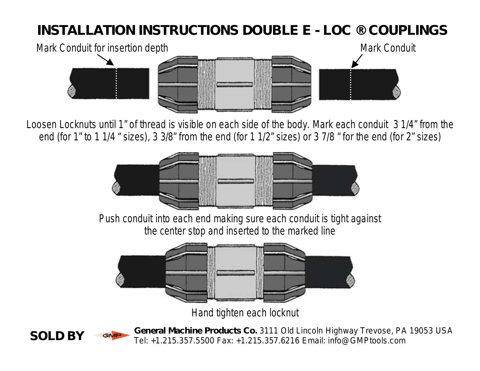 General Machine Products Various Double E-Loc Coupling User Manual