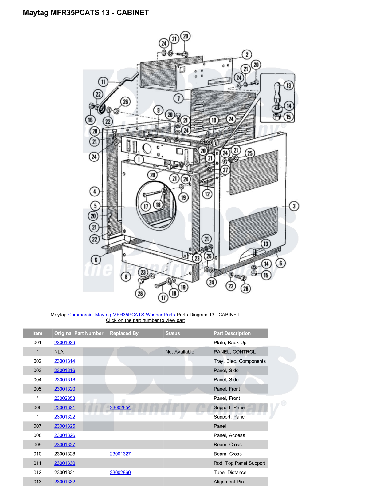 Maytag MFR35PCATS Parts Diagram