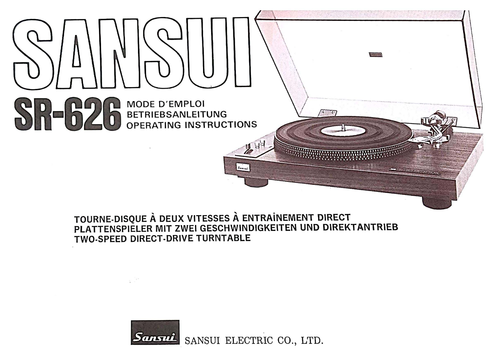 Sansui SR-626 Owners Manual