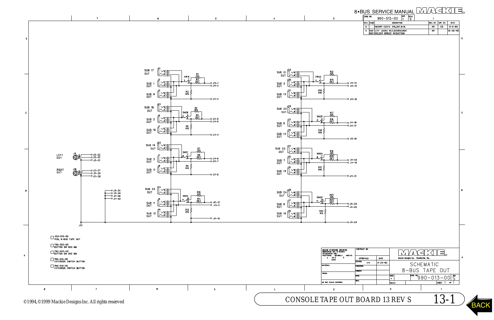 Mach 1 Acoustics 8-BUS Schematic