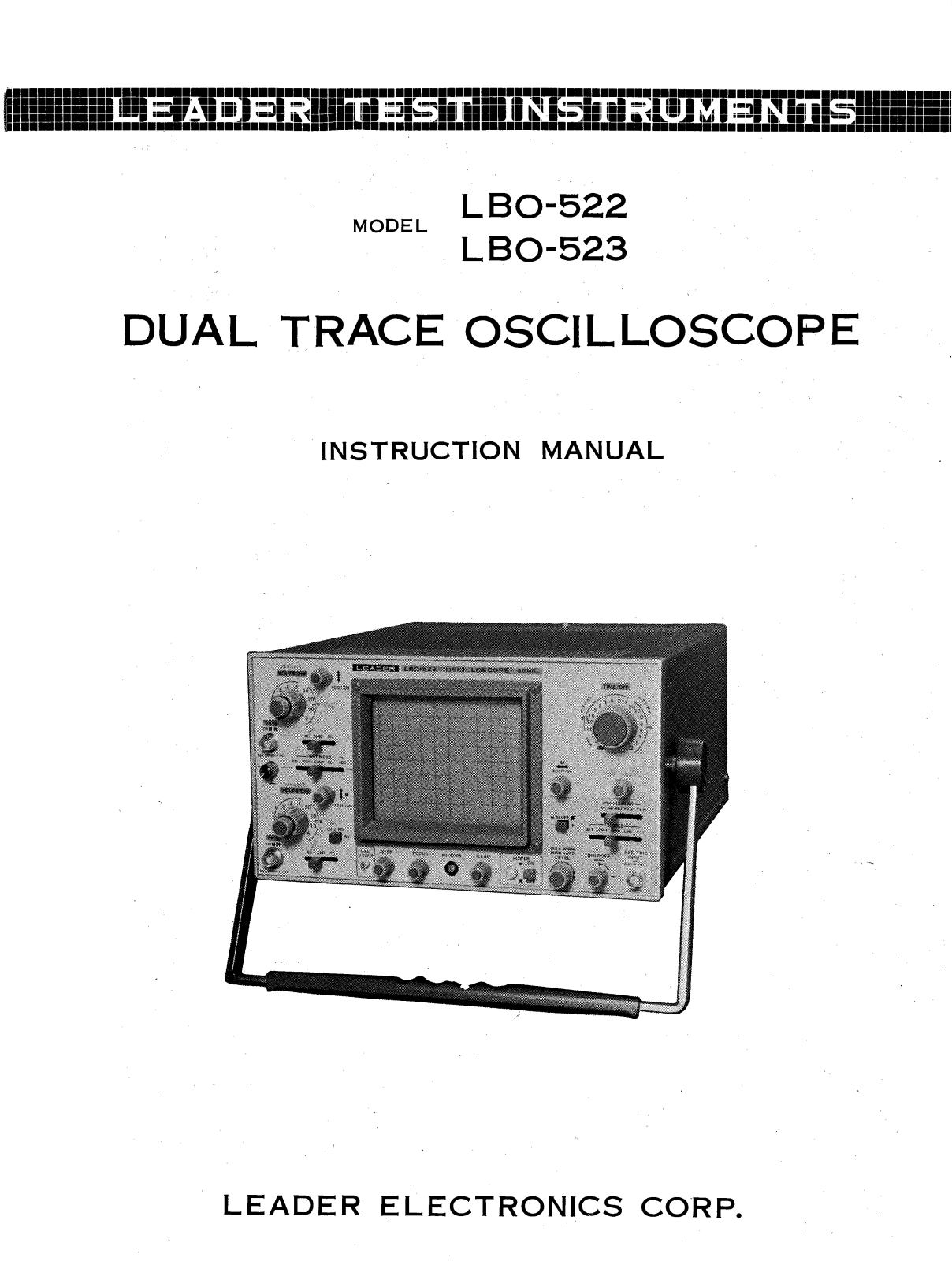 Leader LBO-522, LBO-523 Service manual