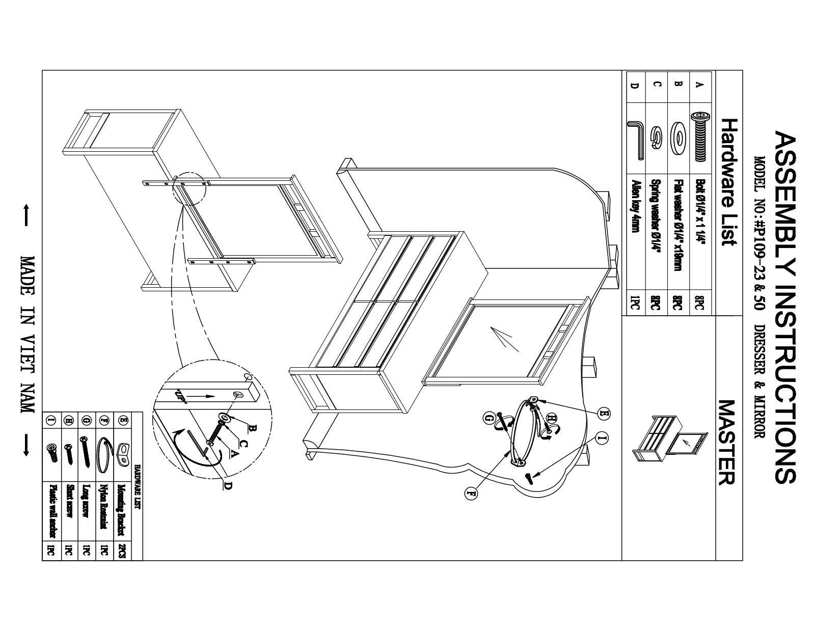 Progressive Furniture P10923 Assembly Guide