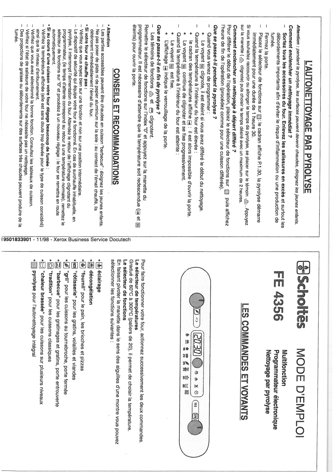 SCHOLTES FE 4356 User Manual