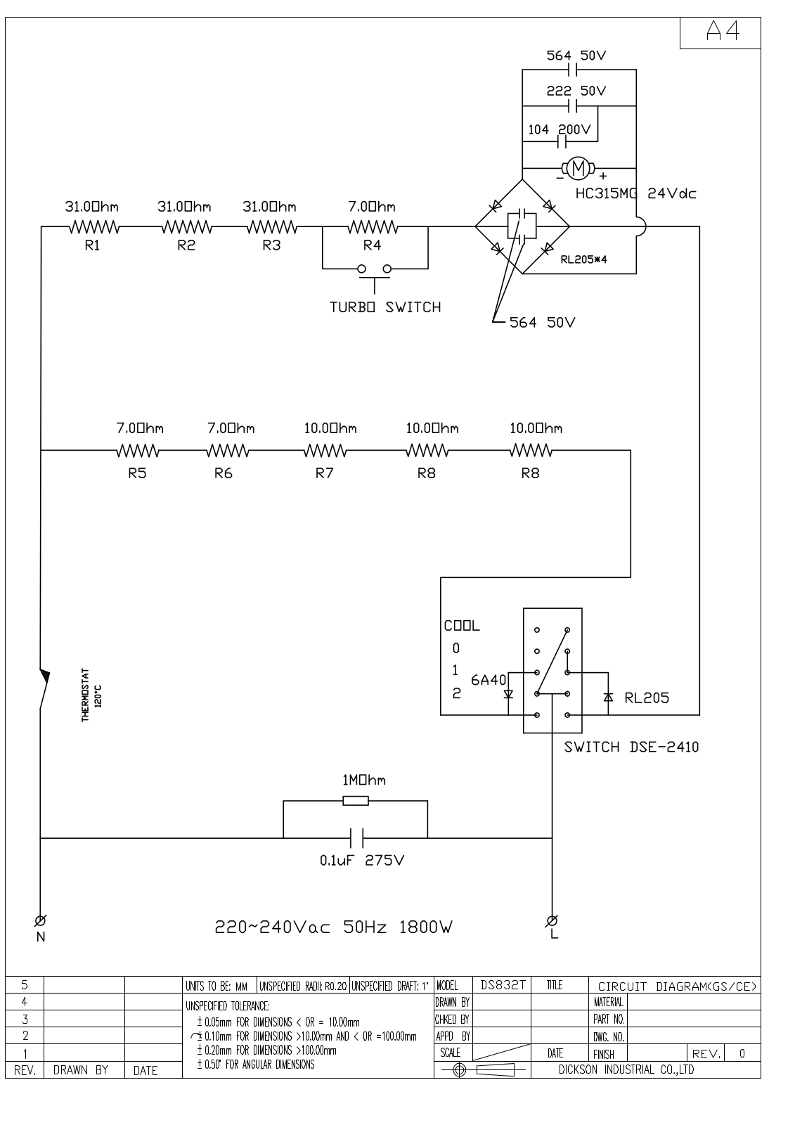Vitek VT-1330 Circuit diagrams