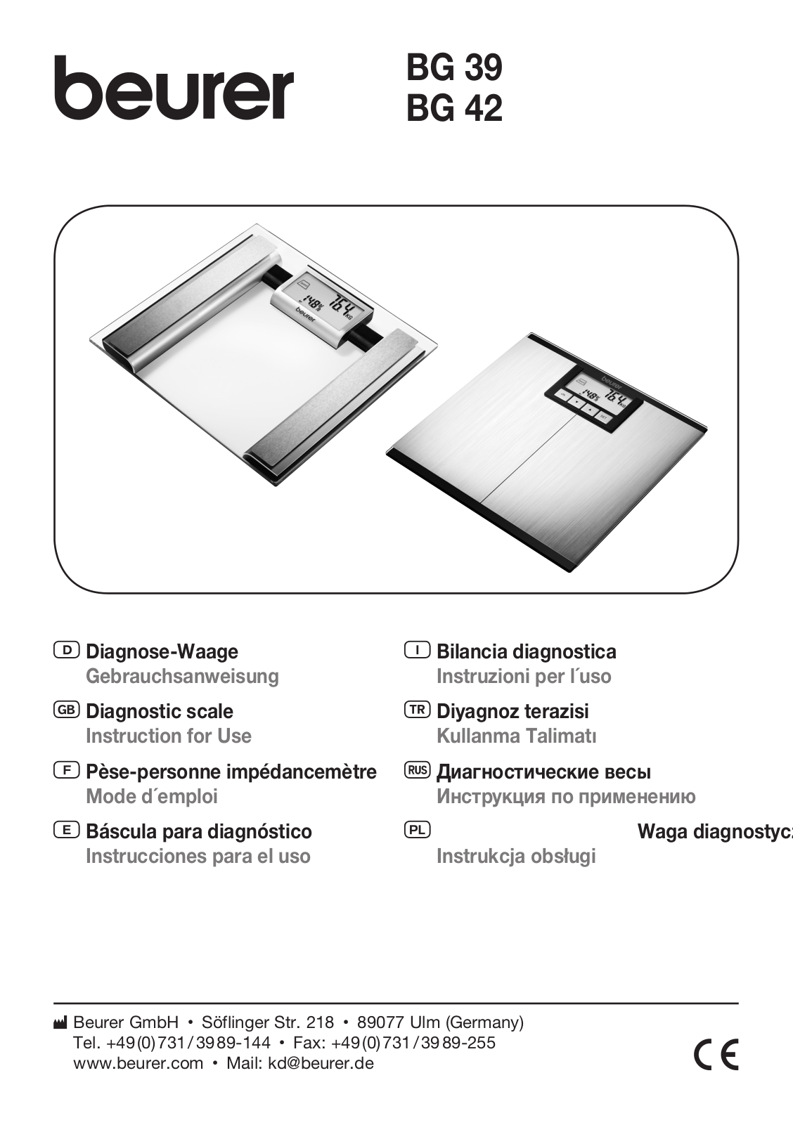 Beurer BG 39 User Manual