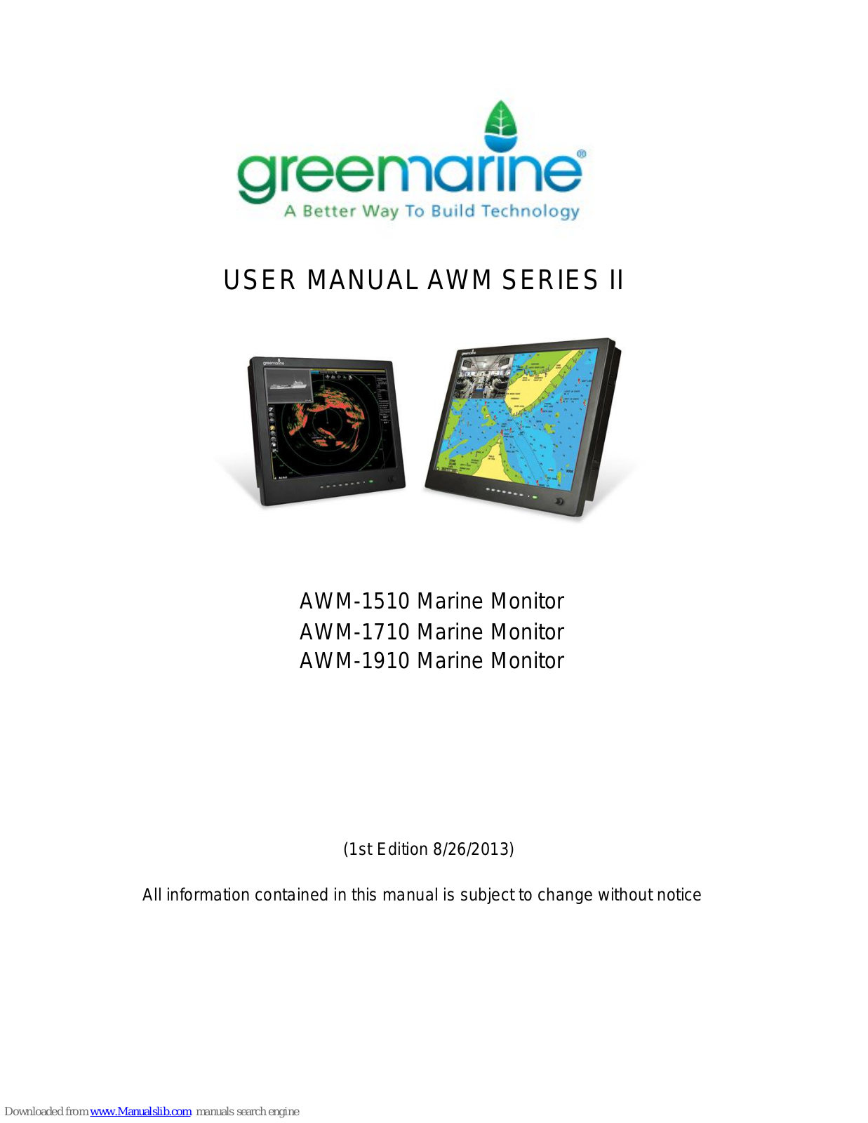 greenmarine AWM-1510, AWM-1710, AWM-1910, AWM-1200, AWM-1500 User Manual