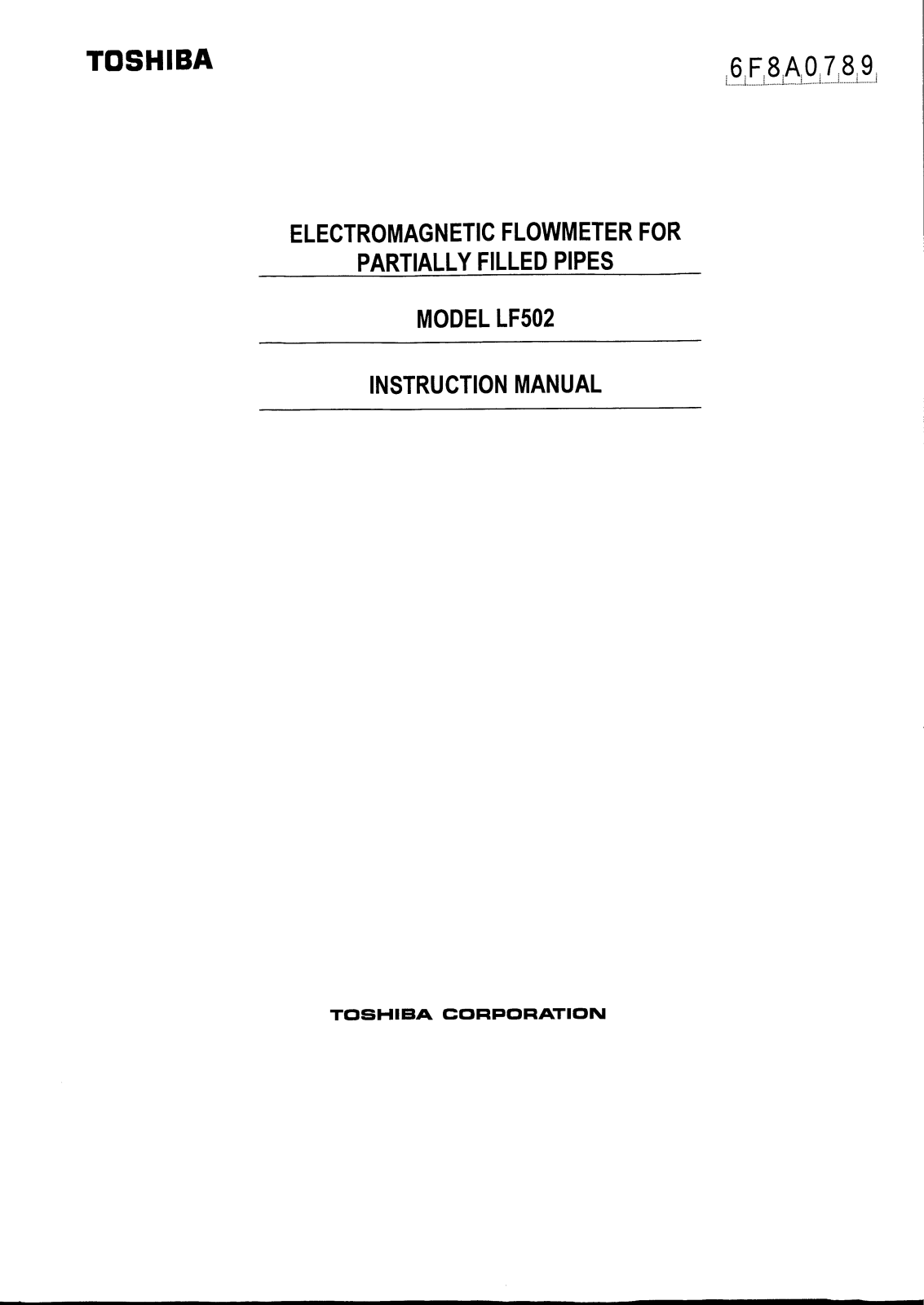 Toshiba LF502 User Manual