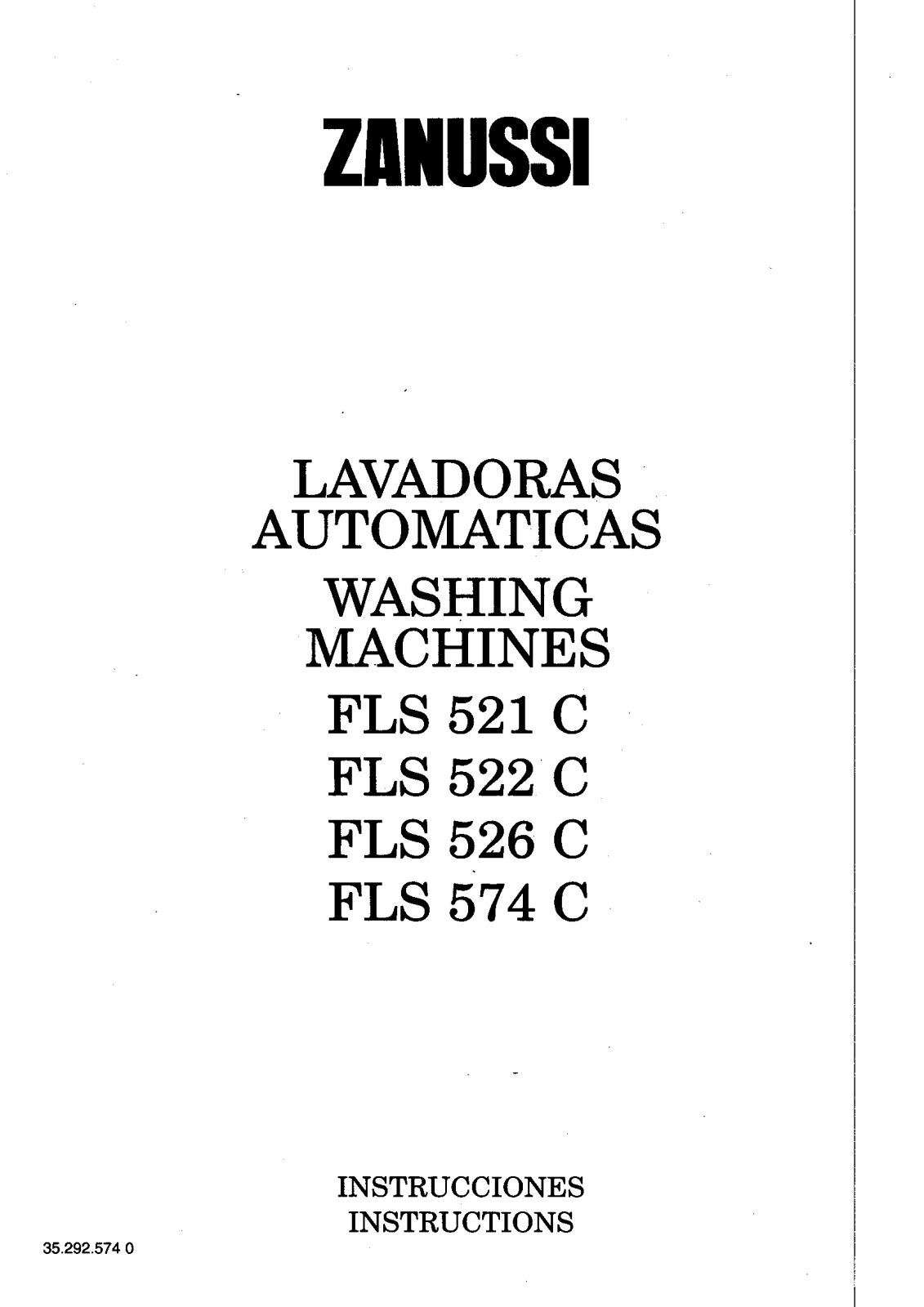 Zanussi FLS526C, FLS574C User Manual