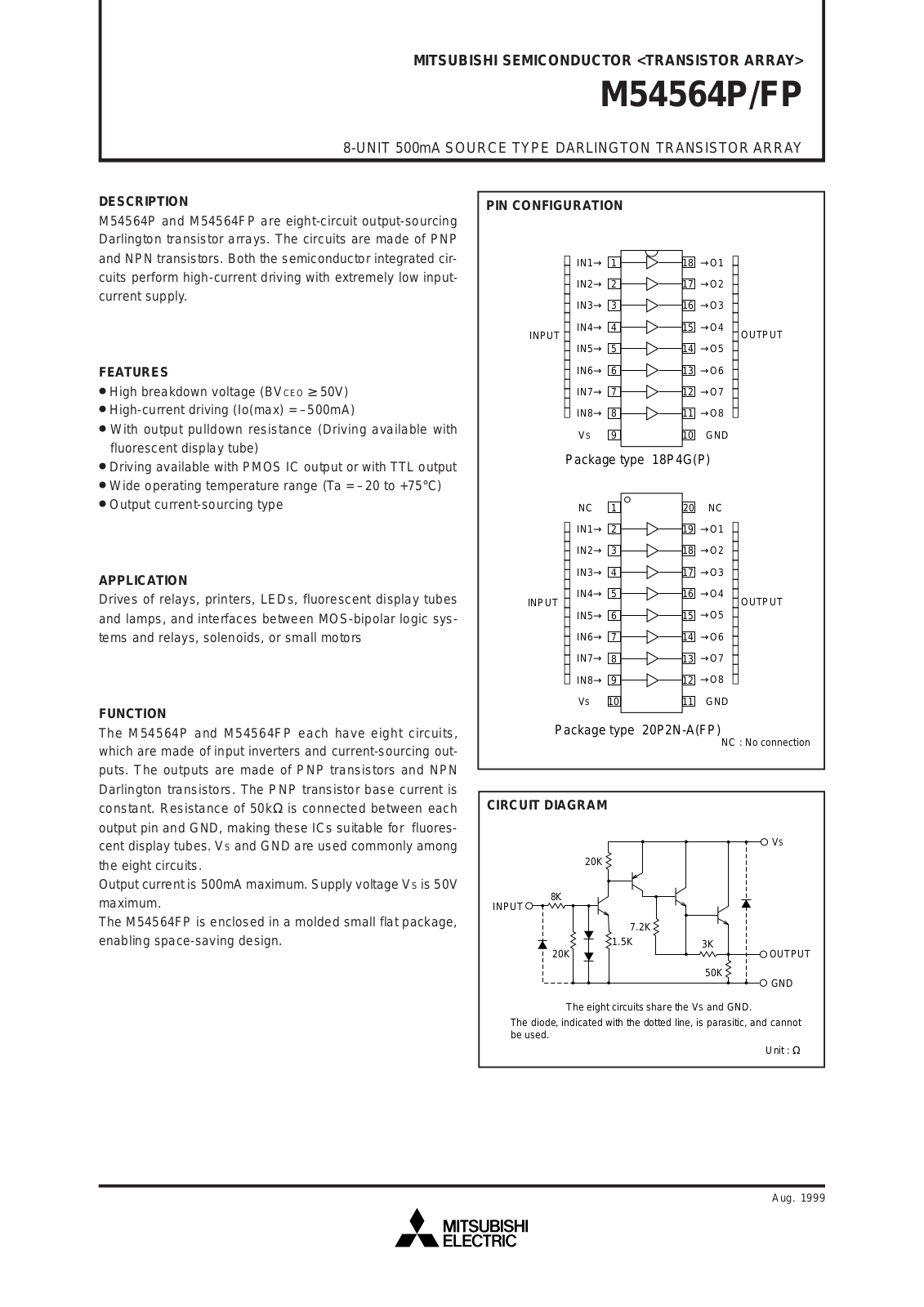 MITSUBISHI M54564P, M54564FP User Manual