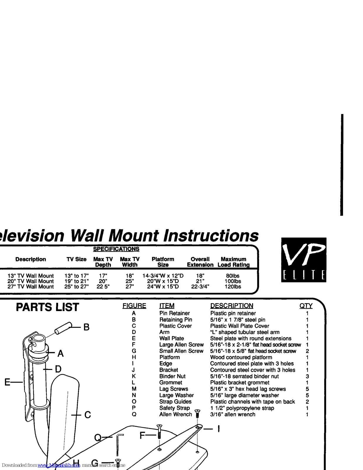 Vantage Point Products VPEW13, VPEW20, VPEW27 Instructions Manual - ManualMachine.com