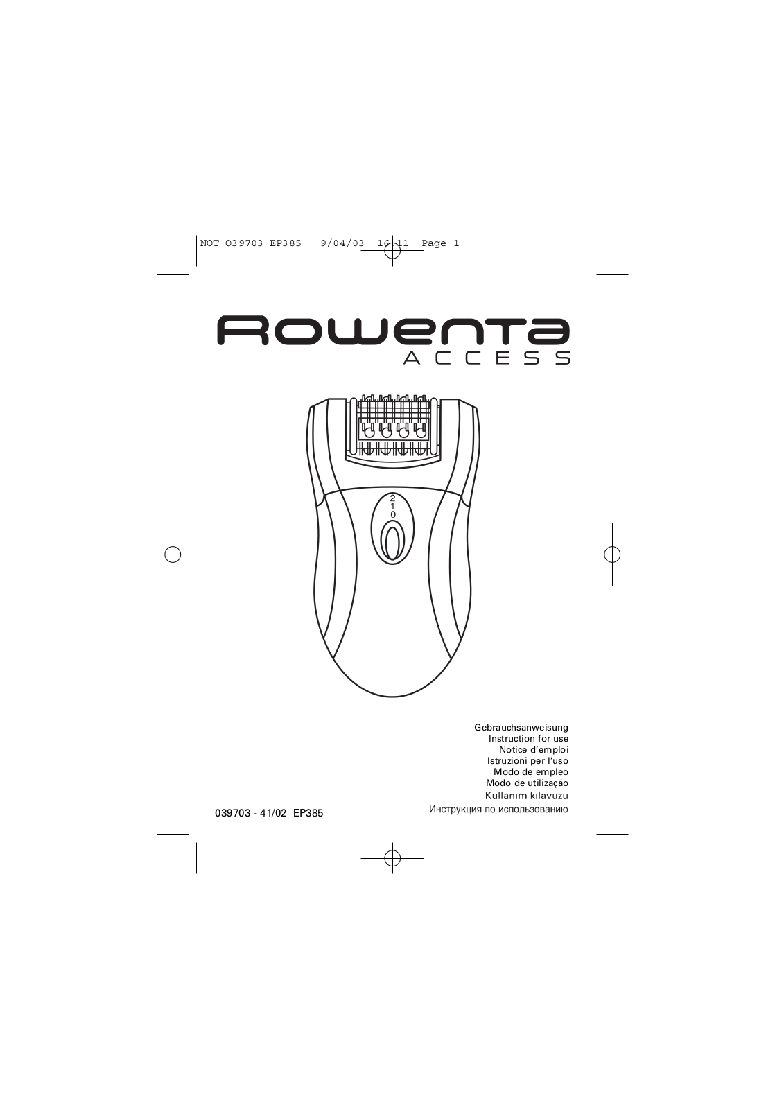 Rowenta EP 375 User Manual