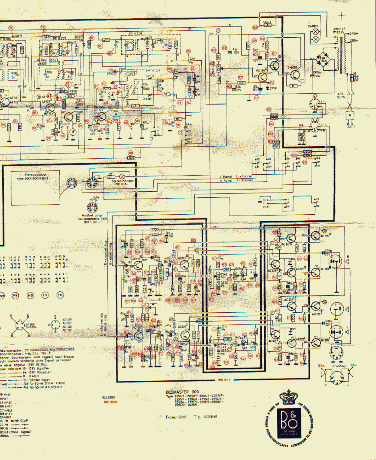 Bang Olufsen Beomaster 900 Schematic