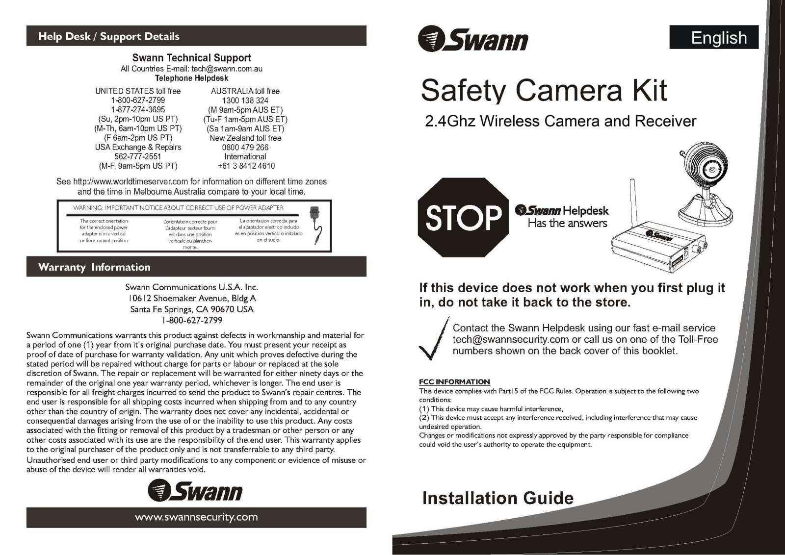 Swann Communications SCK001 User Manual