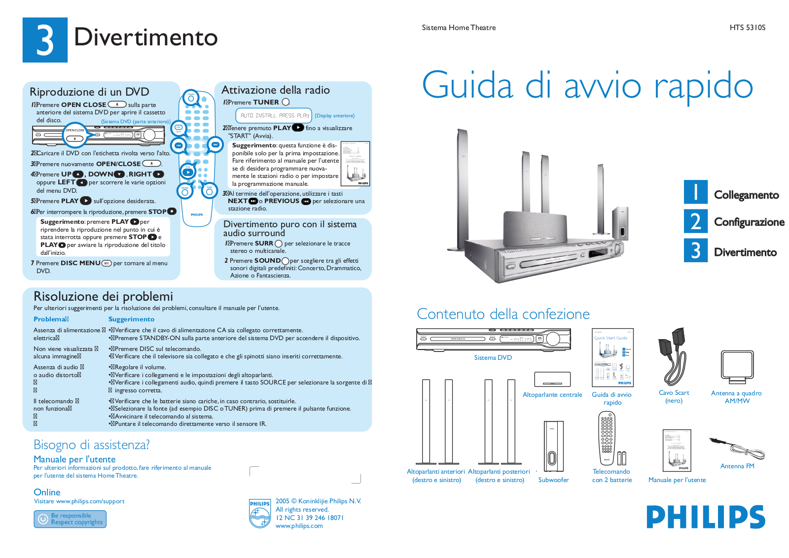 Philips HTS 5310S Getting Started Guide