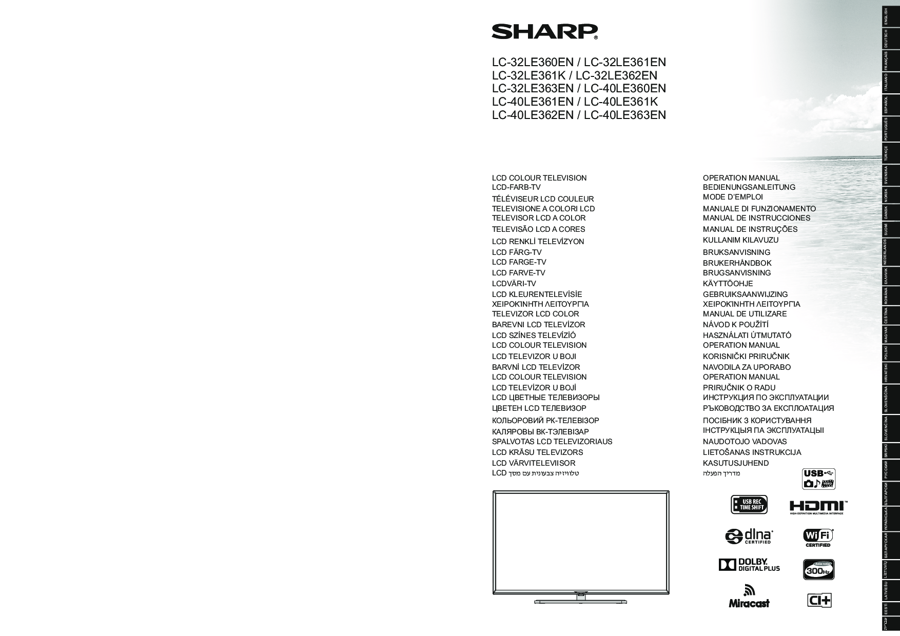 Sharp C-40LE362EN, C-32LE360EN, LC-32LE361EN, LC-32LE362EN, LC-32LE363EN User Manual