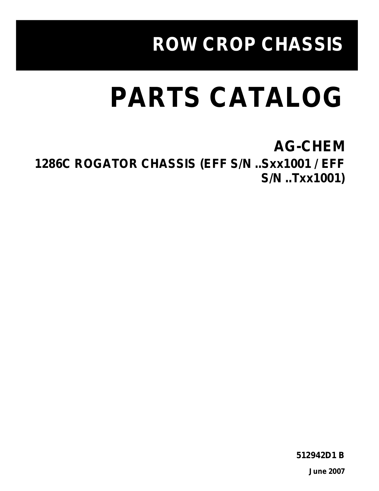 Challenger Row Crop 1286C Parts Manual