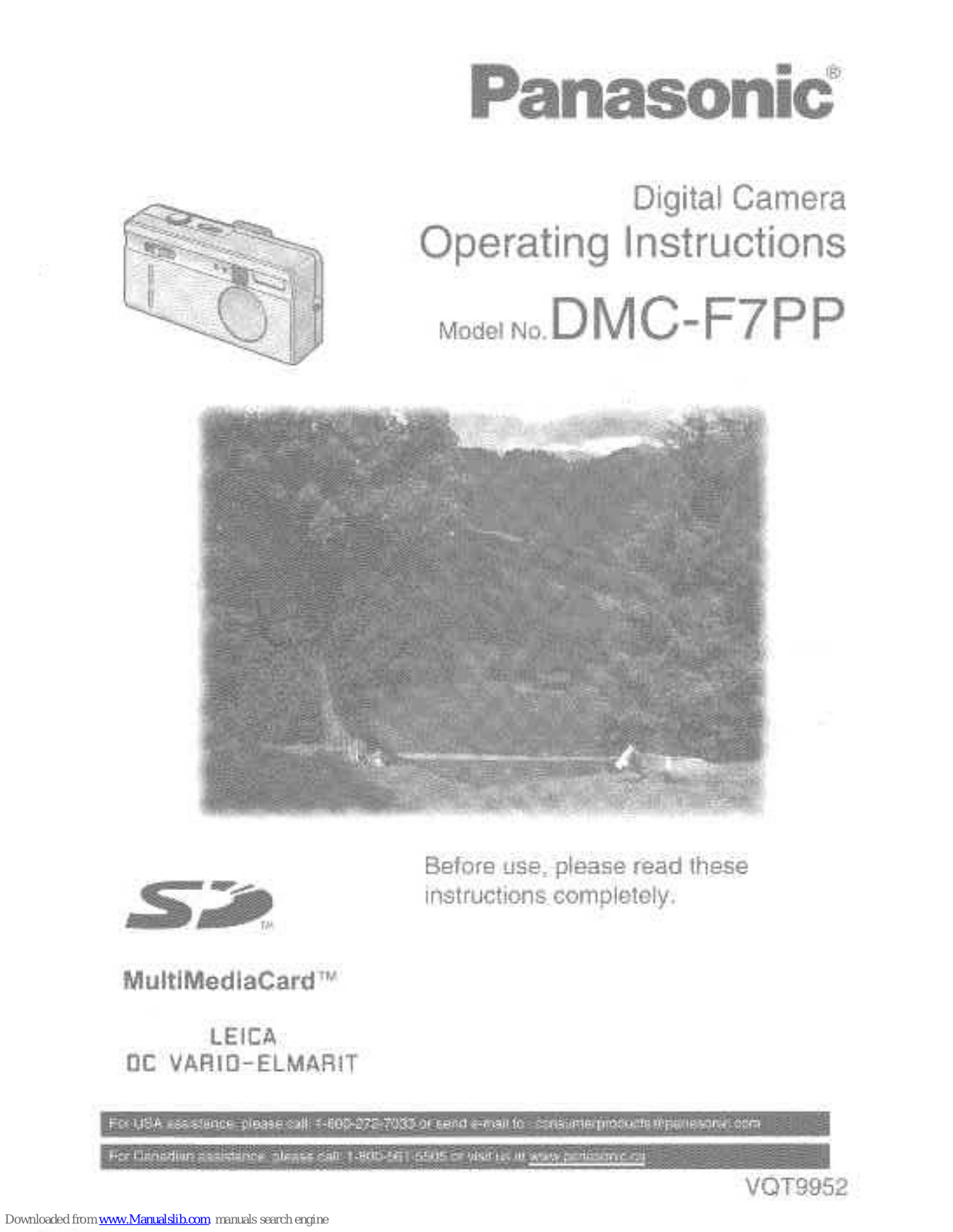 Panasonic Lumix DMC-F7, DMCF7PPS - DIGITAL STILL CAMERA User Manual