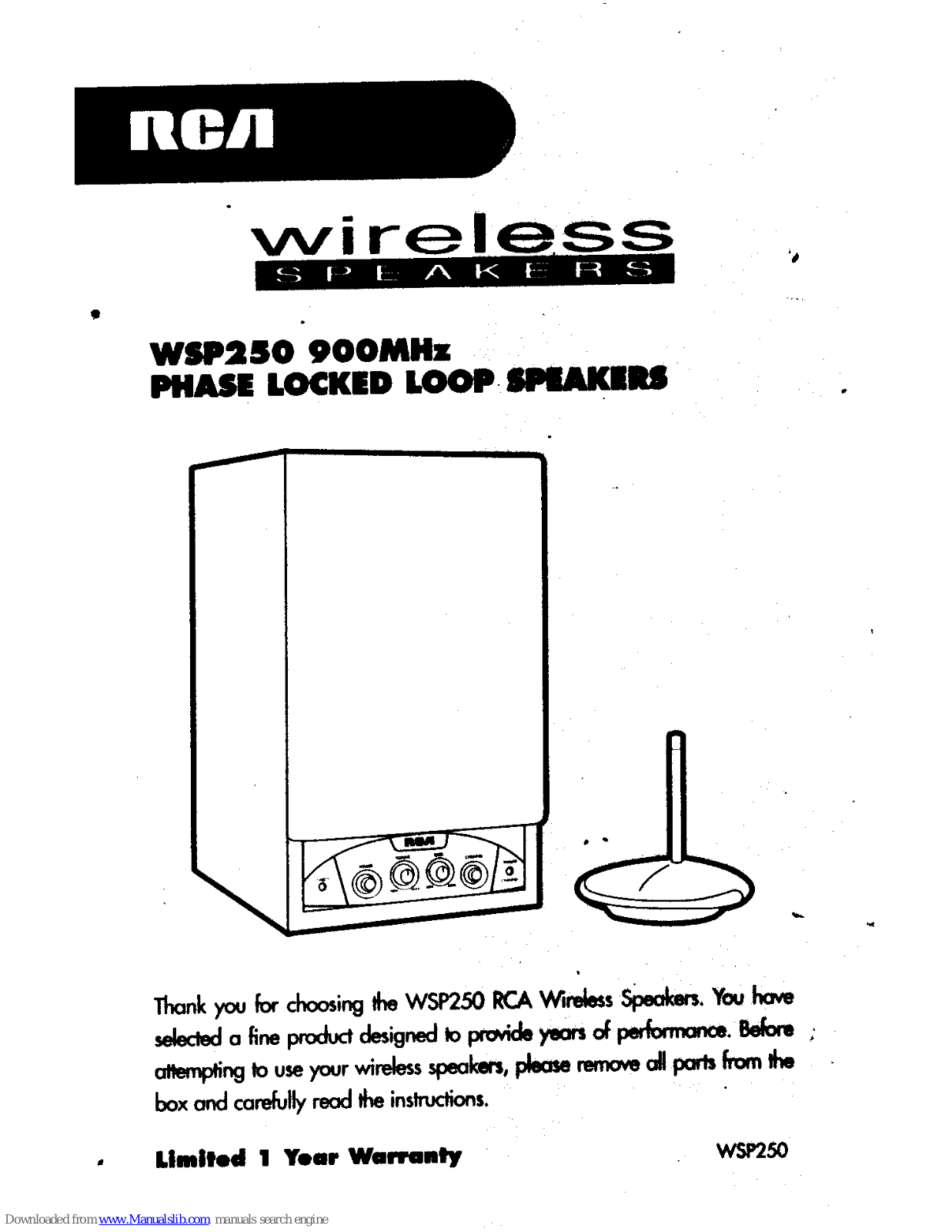 RCA WSP250 User Manual