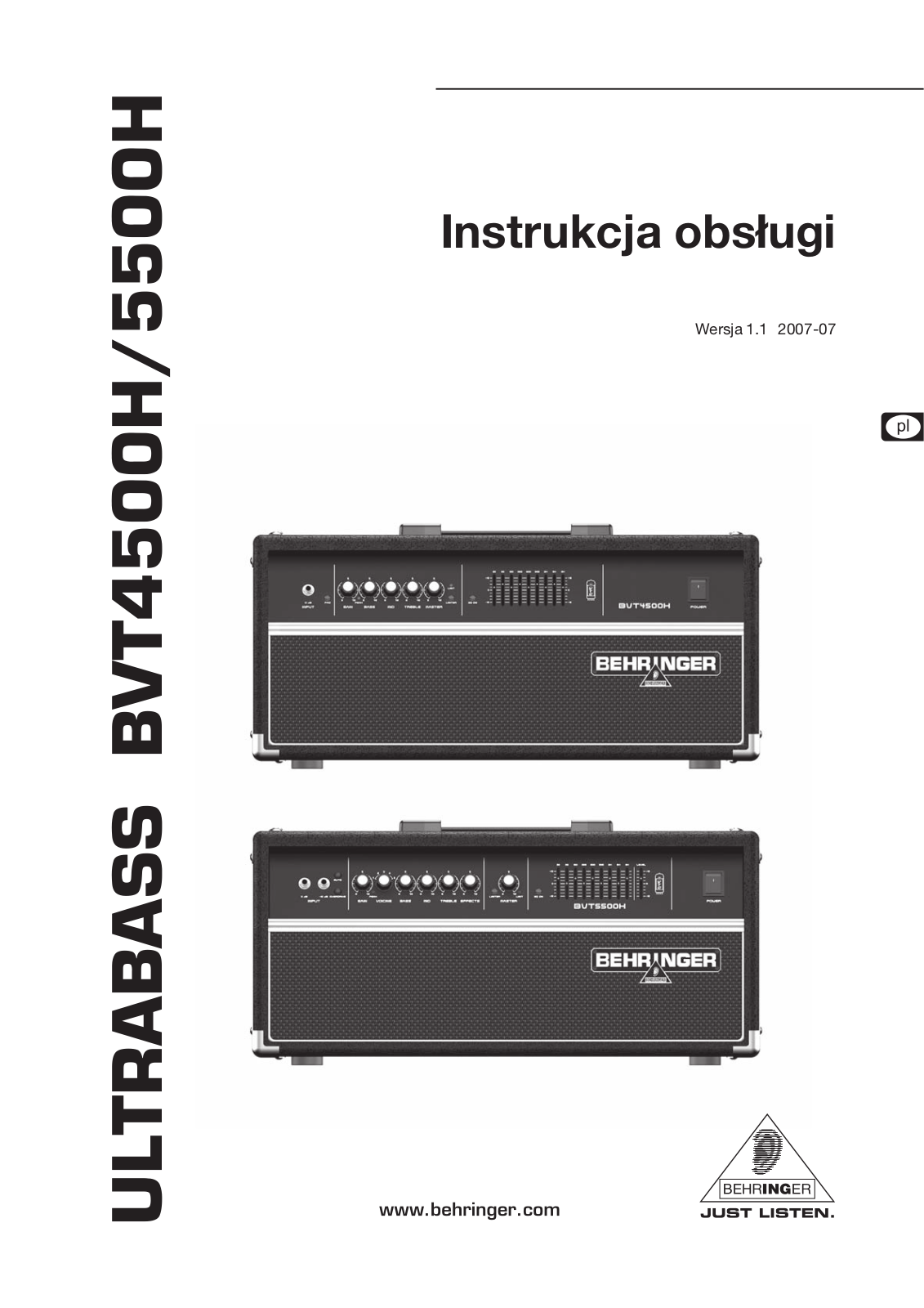 Behringer BVT4500H, BVT5500H User Manual