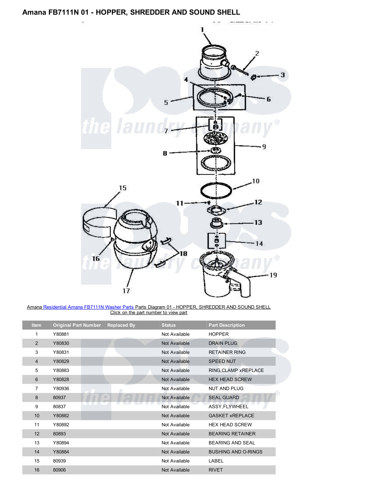 Amana FB7111N Parts Diagram