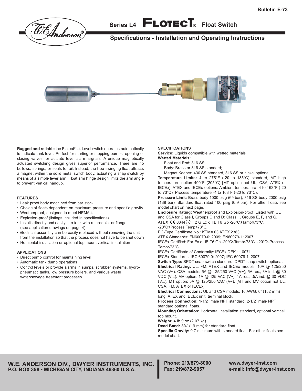 Dwyer L4 User Manual