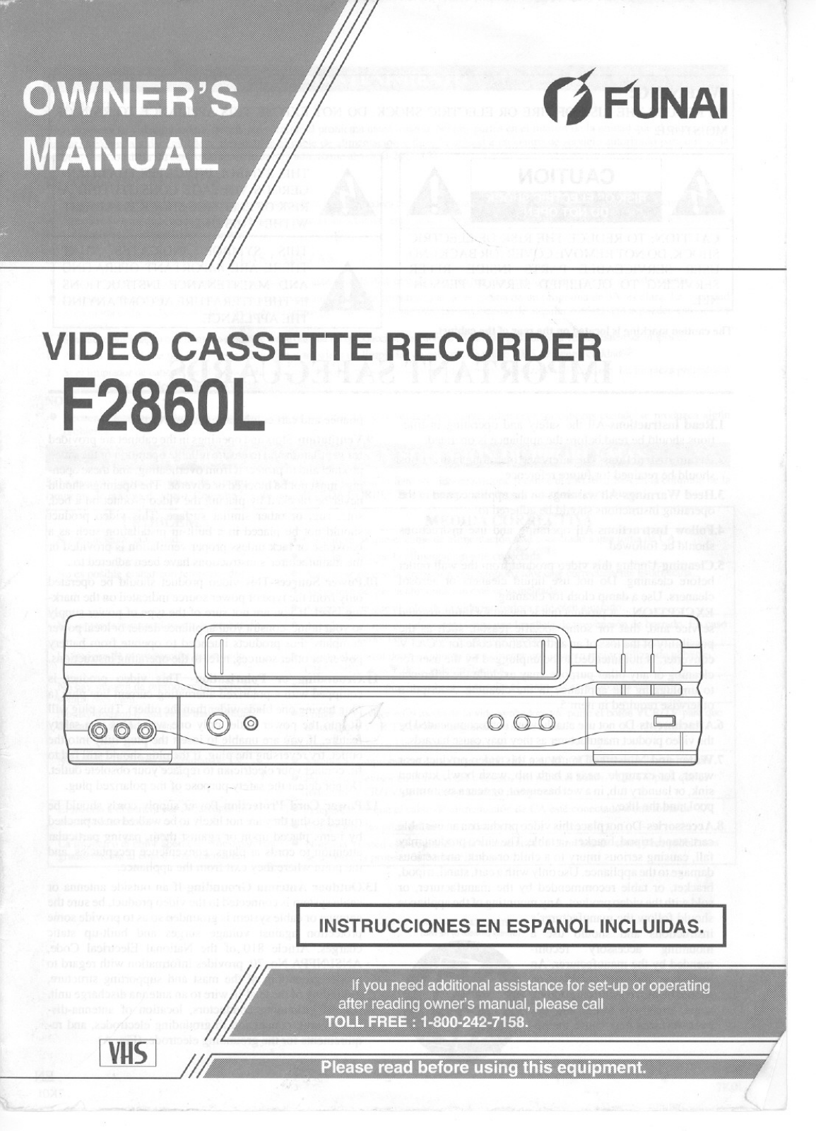 Funai F2860L User Manual