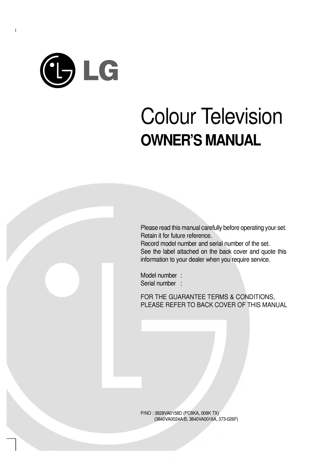 LG CI-29H40 User Manual