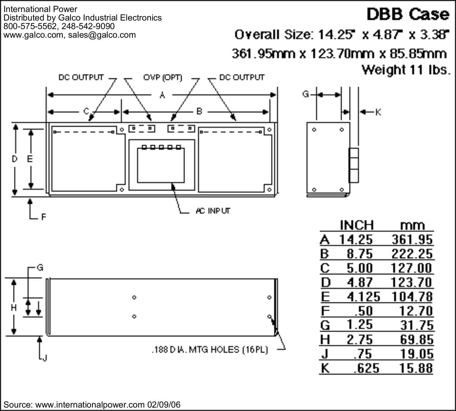 International Power DBB Case Dimensional Sheet - ManualMachine.com