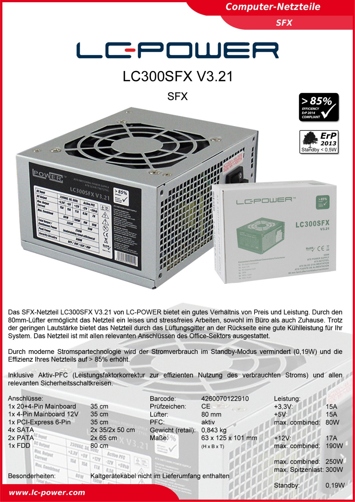 LC-Power LC300SFX User Manual