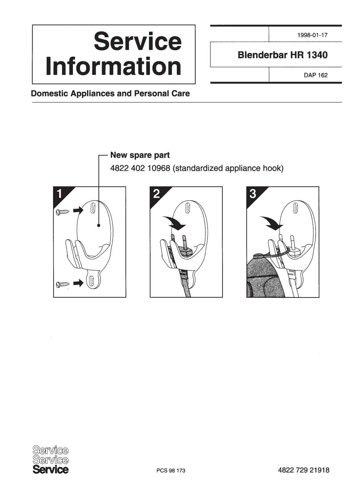 Philips HR 1340 Service Manual