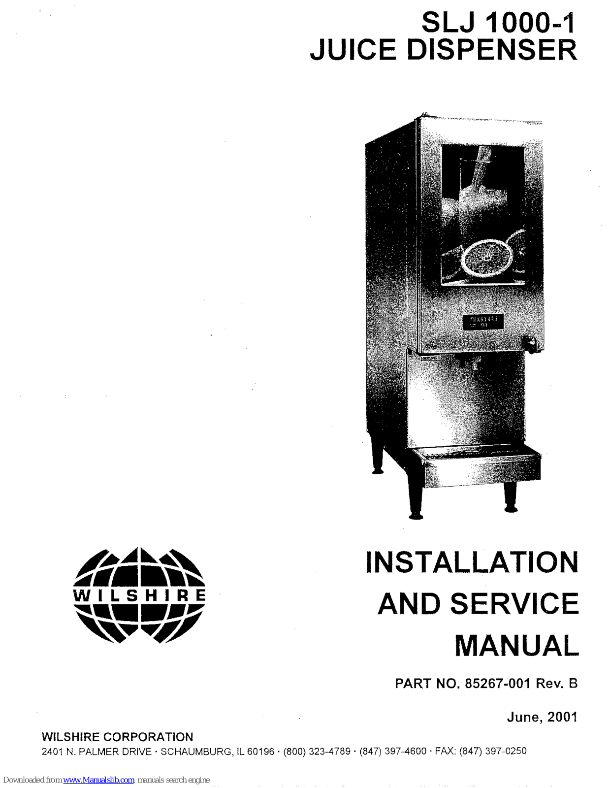 Wilshire SLJ 1000-1 Installation And Service Manual