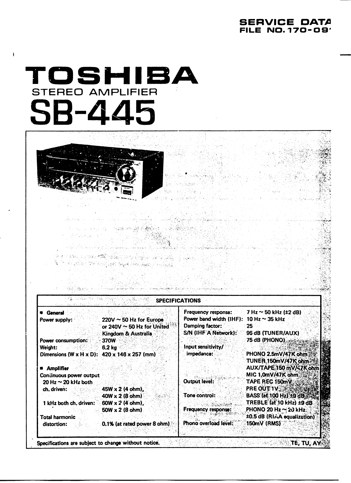 Toshiba SB-445 Service manual