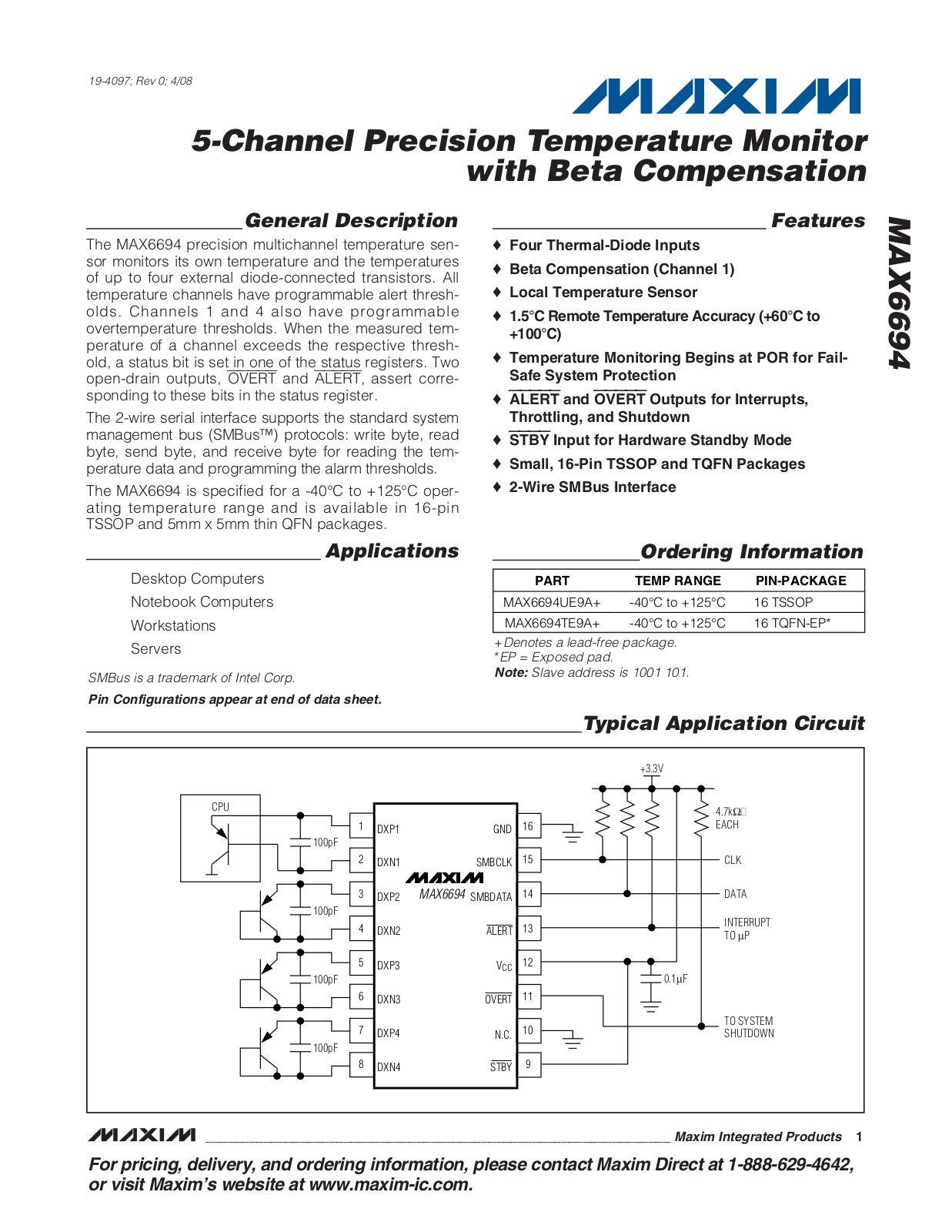 MAXIM MAX6694 User Manual