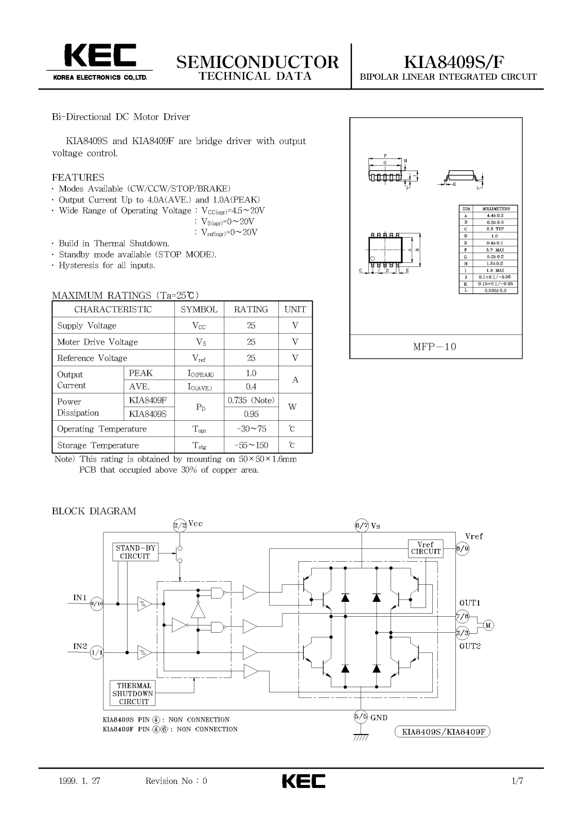 KEC KIA8409S, KIA8409F Datasheet