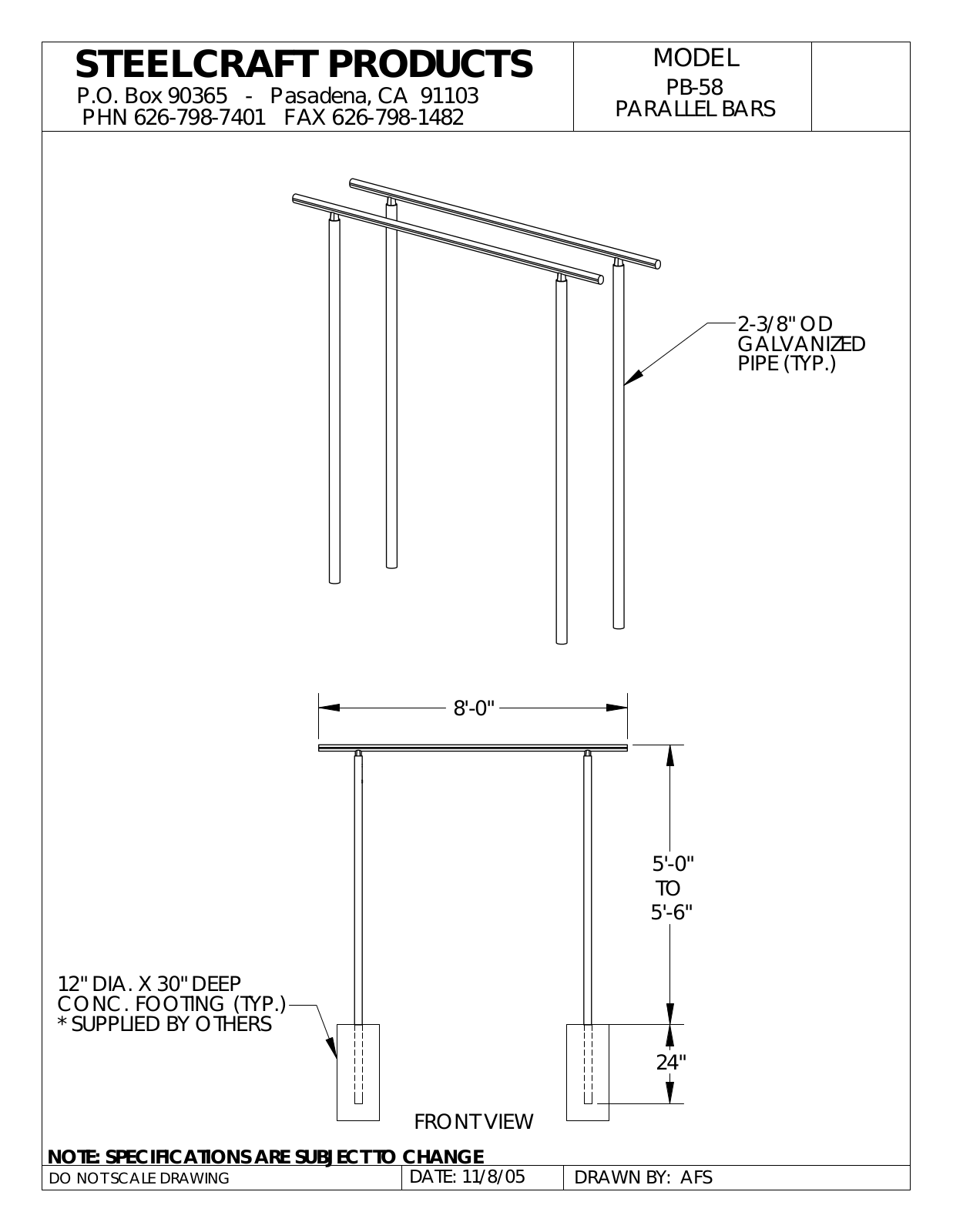 LA STEELCRAFT PB-58 User Manual