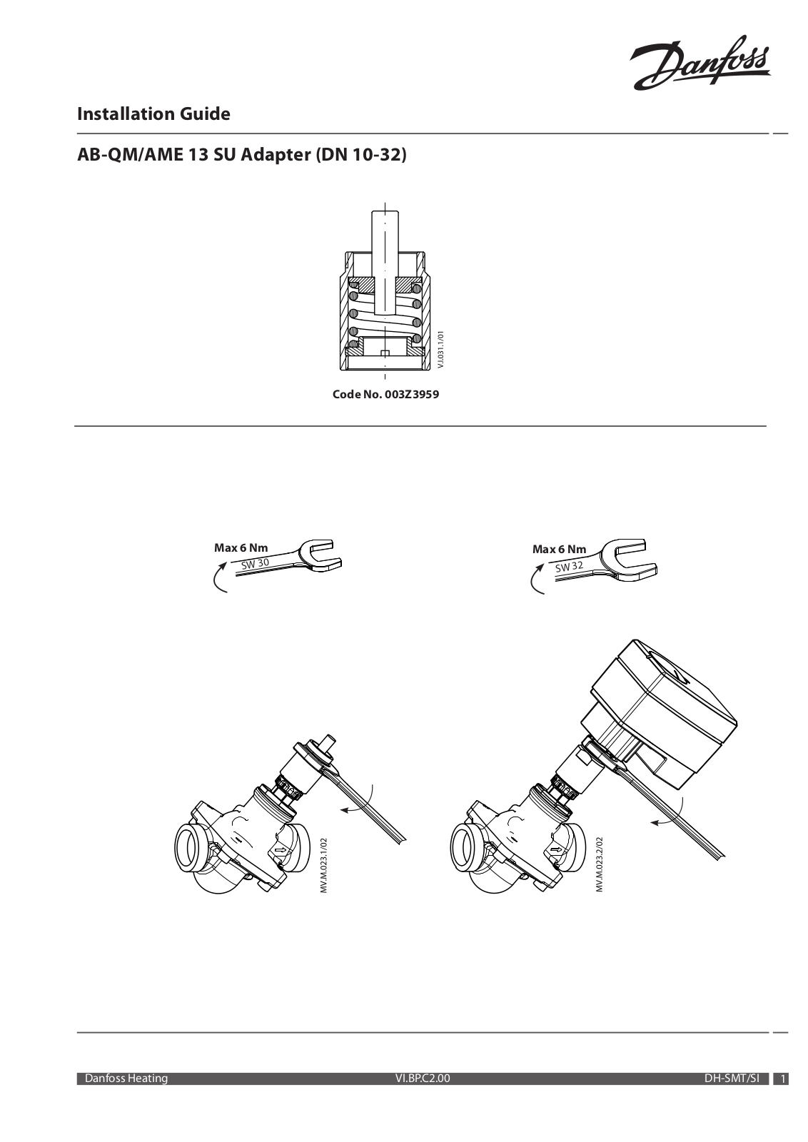 Danfoss AB-QM/AME 13 SU Installation guide