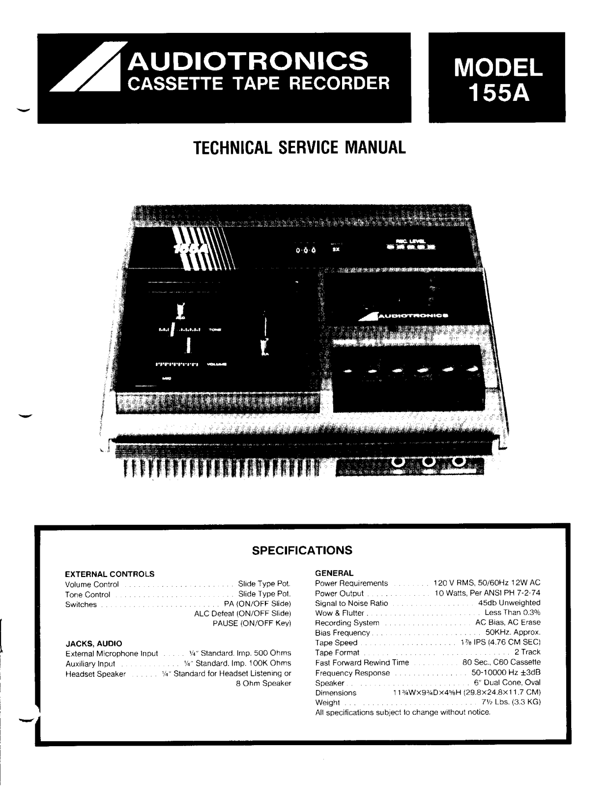 Audiotronics 155A User Manual - ManualMachine.com