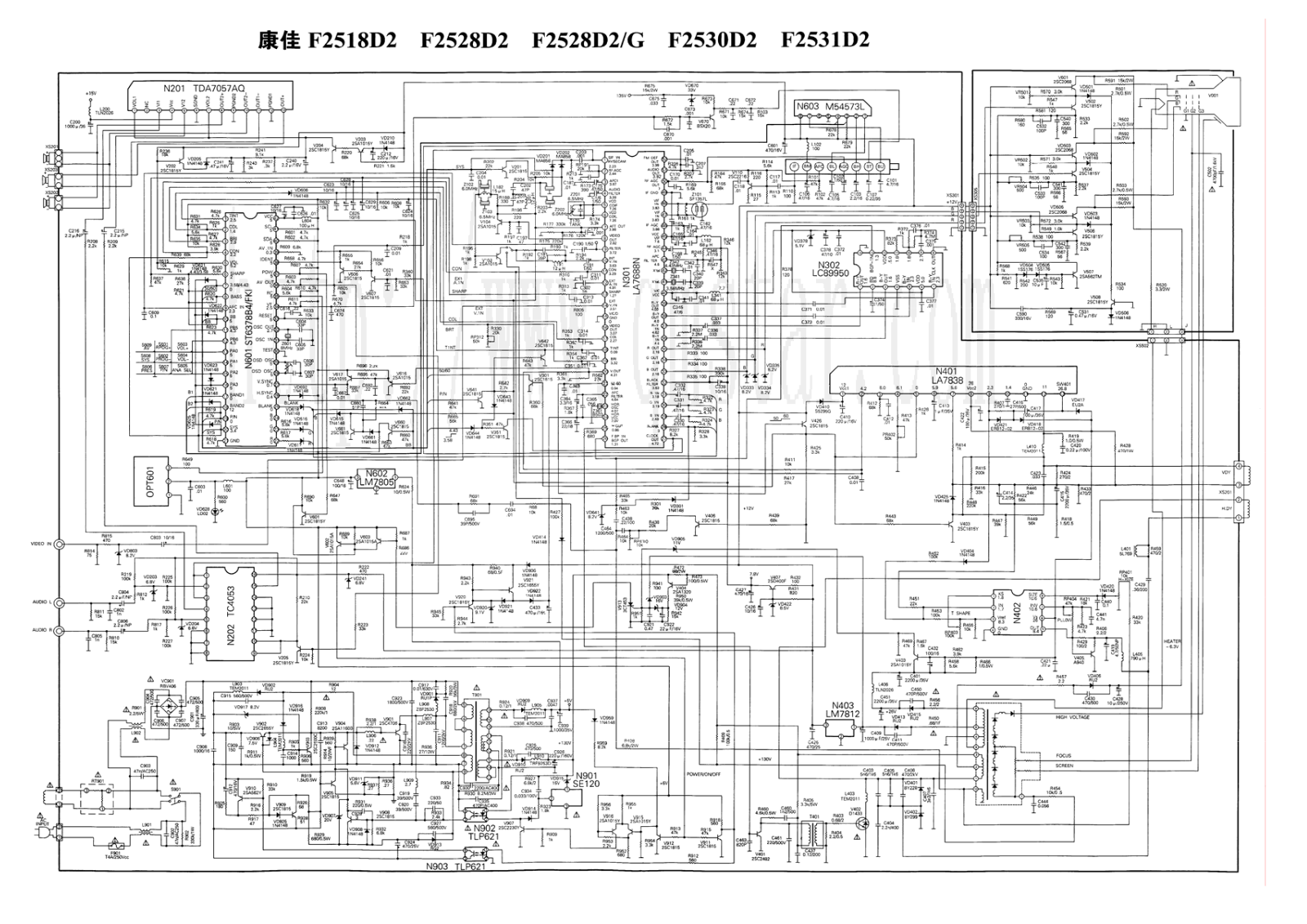 KONKA F2528D, F2530D Schematic