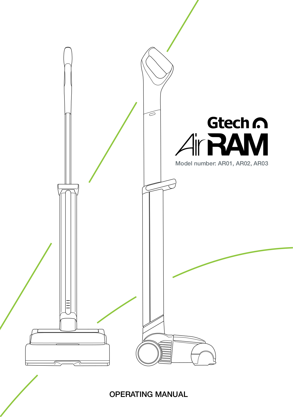 Gtech AR01, AR02, AR03 Instruction manual