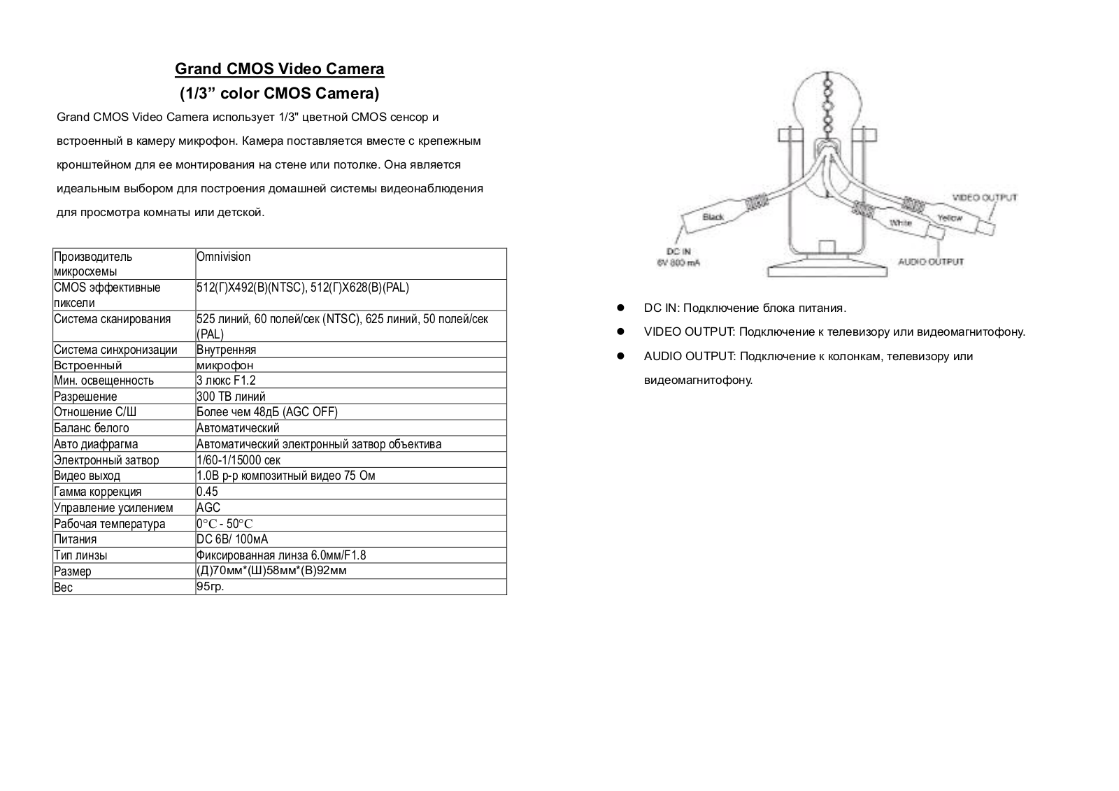 GrandTec CMOS User Manual