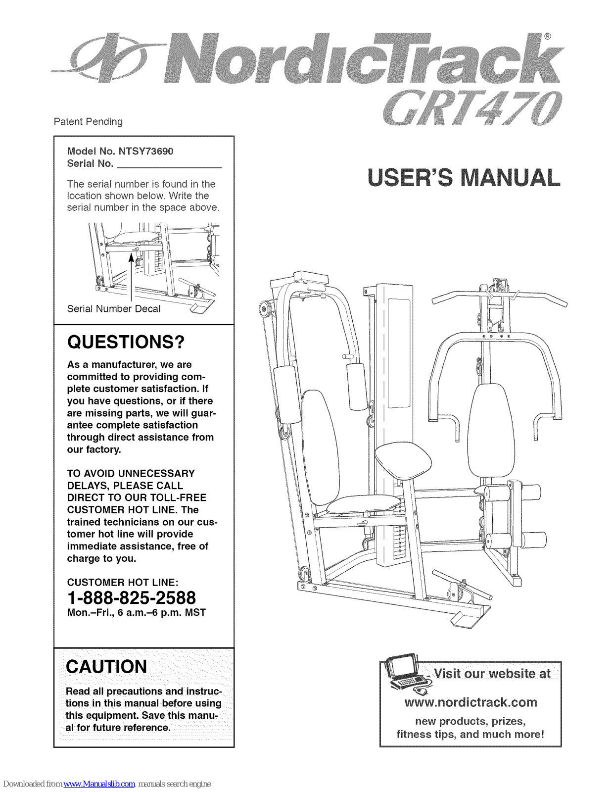 NordicTrack CRT470 NTSY73690, GRT470 User Manual - ManualMachine.com