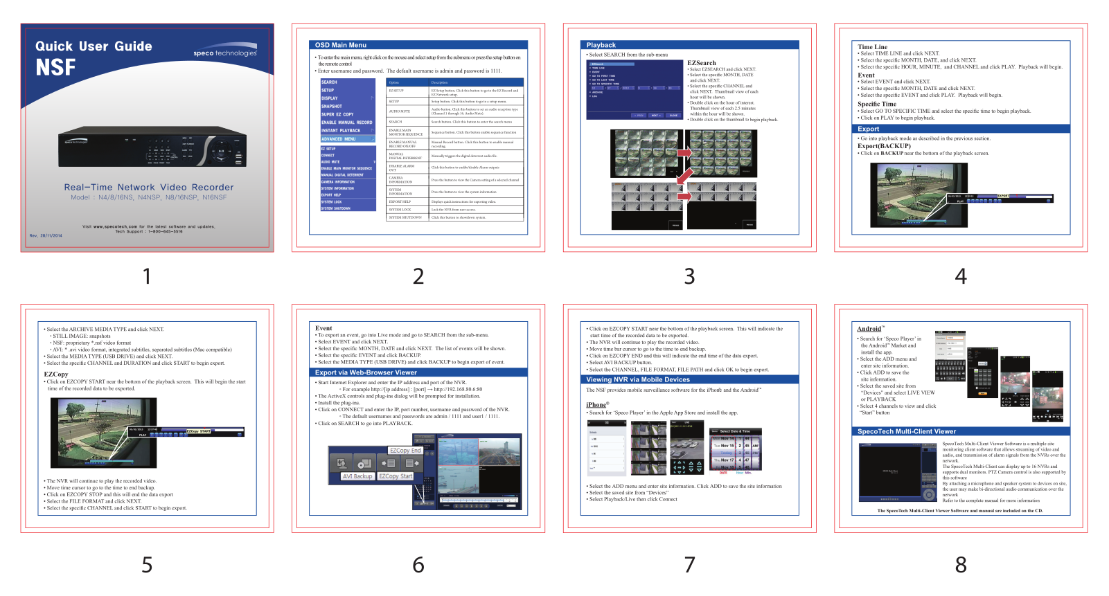 Speco N16NSF8TB, N16NSF6TB, N16NSF4TB, N16NSF3TB, N16NSF2TB User Manual