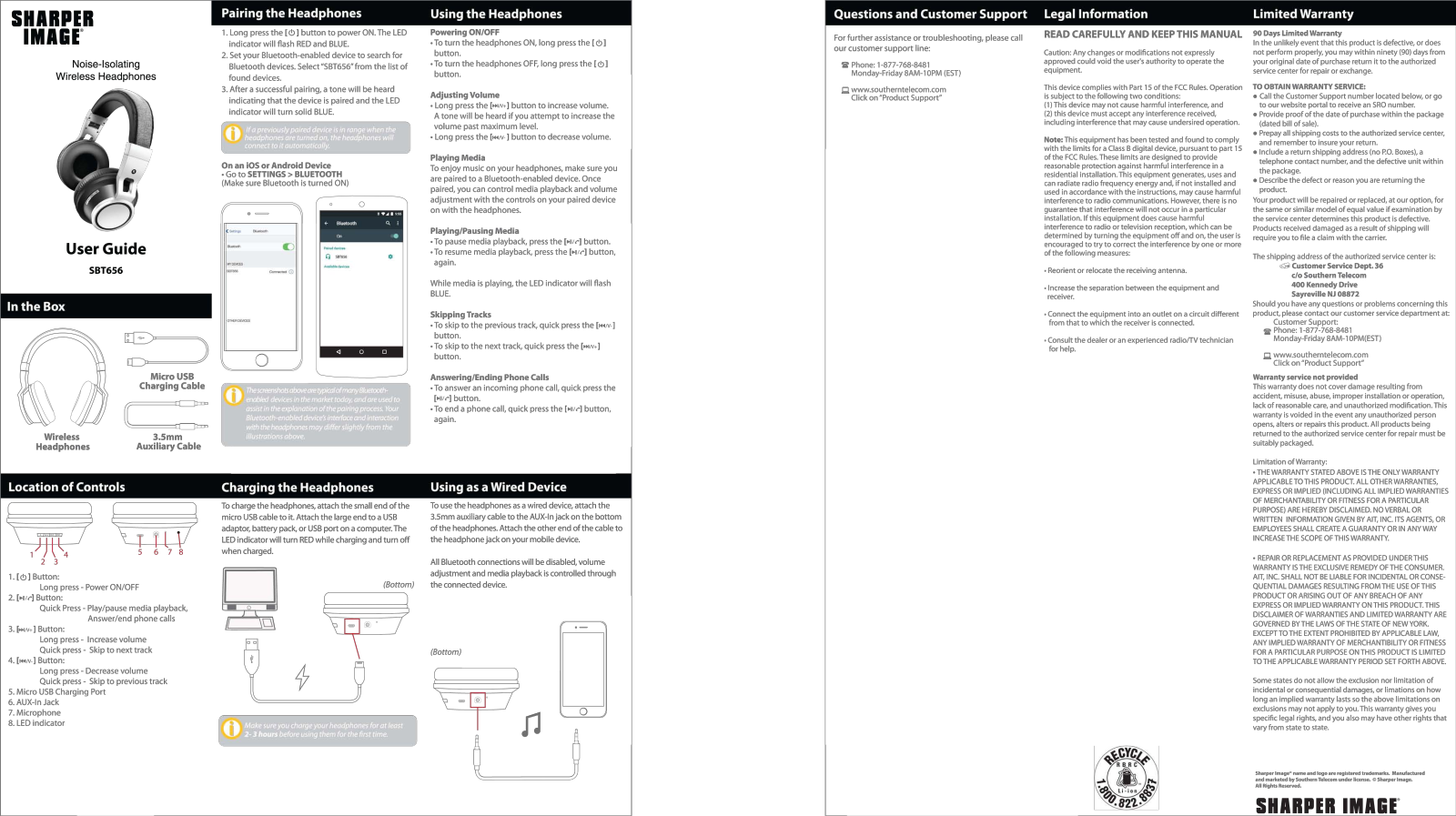 Sharper image SBT656 User Manual