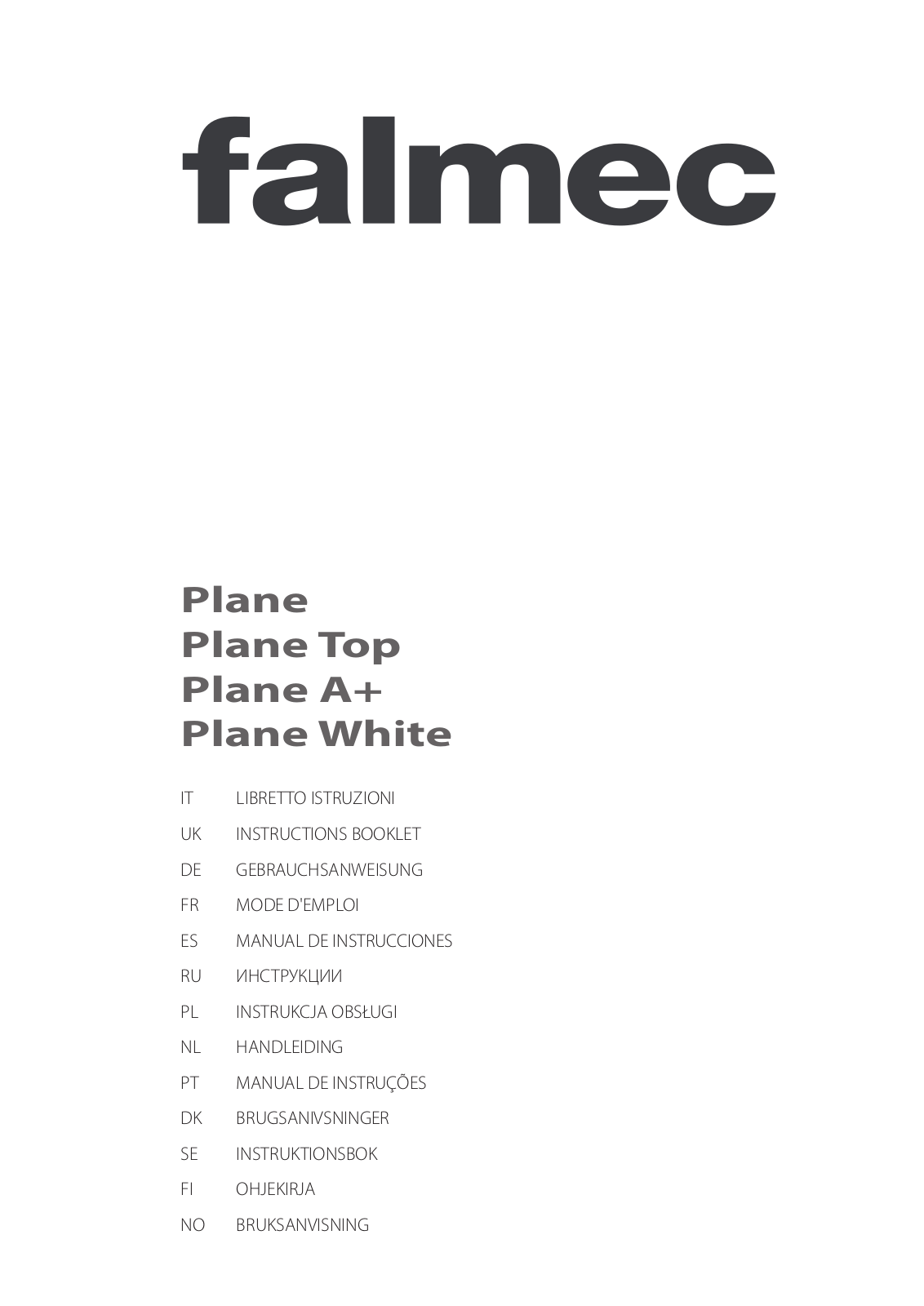 Falmec Plane, Plane Top, Plane A+, Plane White Service Manual