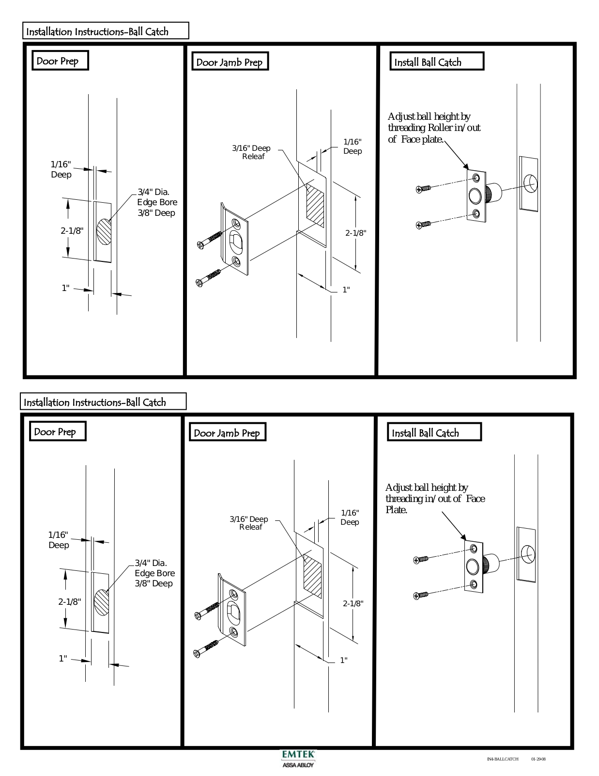 Emtek Ball Catch User Manual