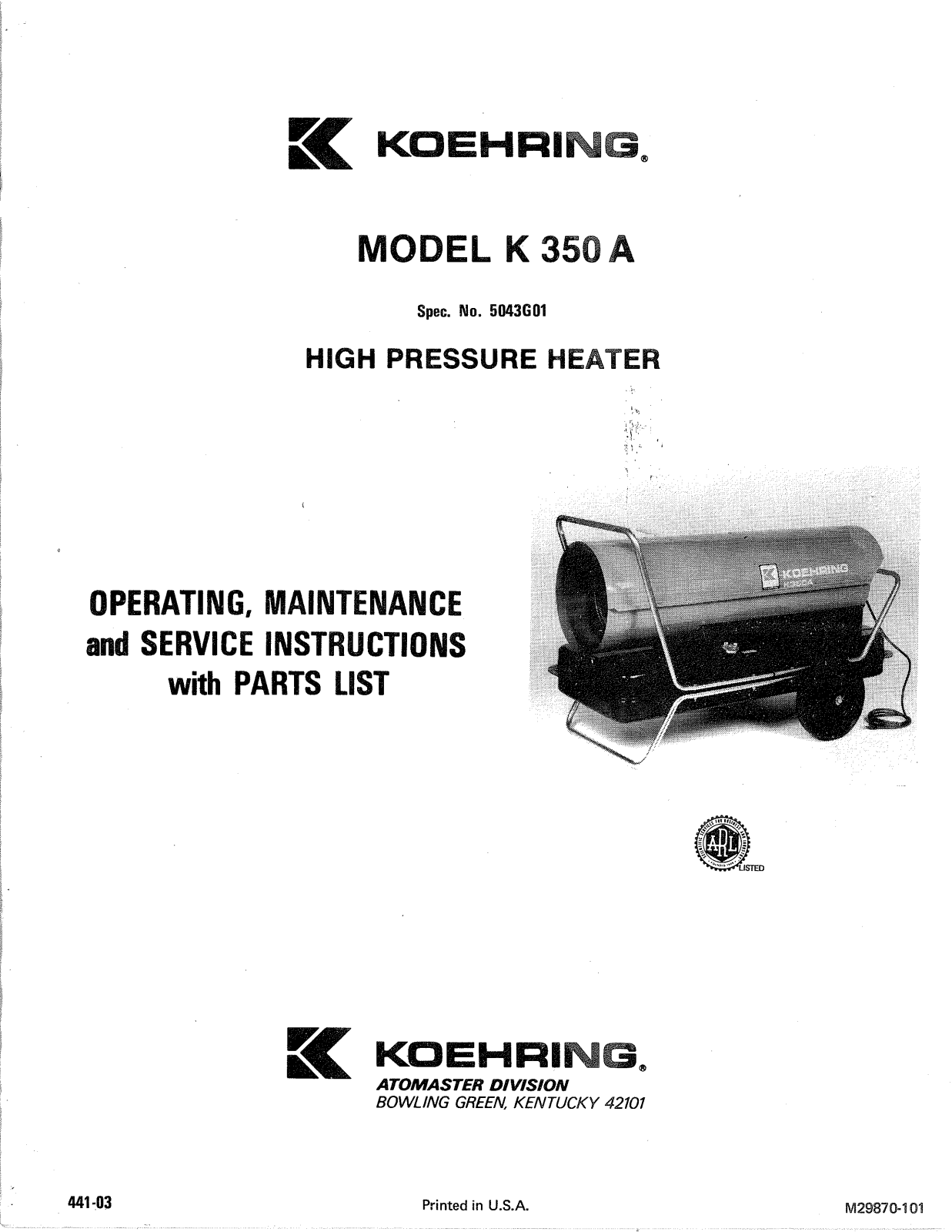 Desa Tech K350A Owner's Manual