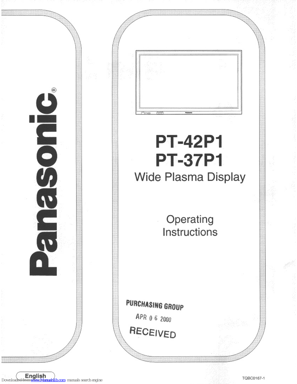 Panasonic PT-37PD4-P, PT-42PHD4-P, PT-42PD2-P, PT-37P1, PT-42P1 Operating Instructions Manual