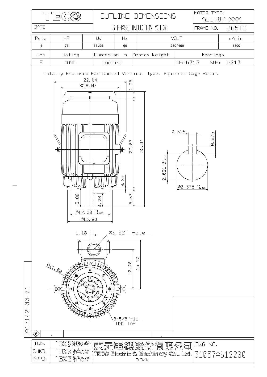 Teco NPV0754C Reference Drawing