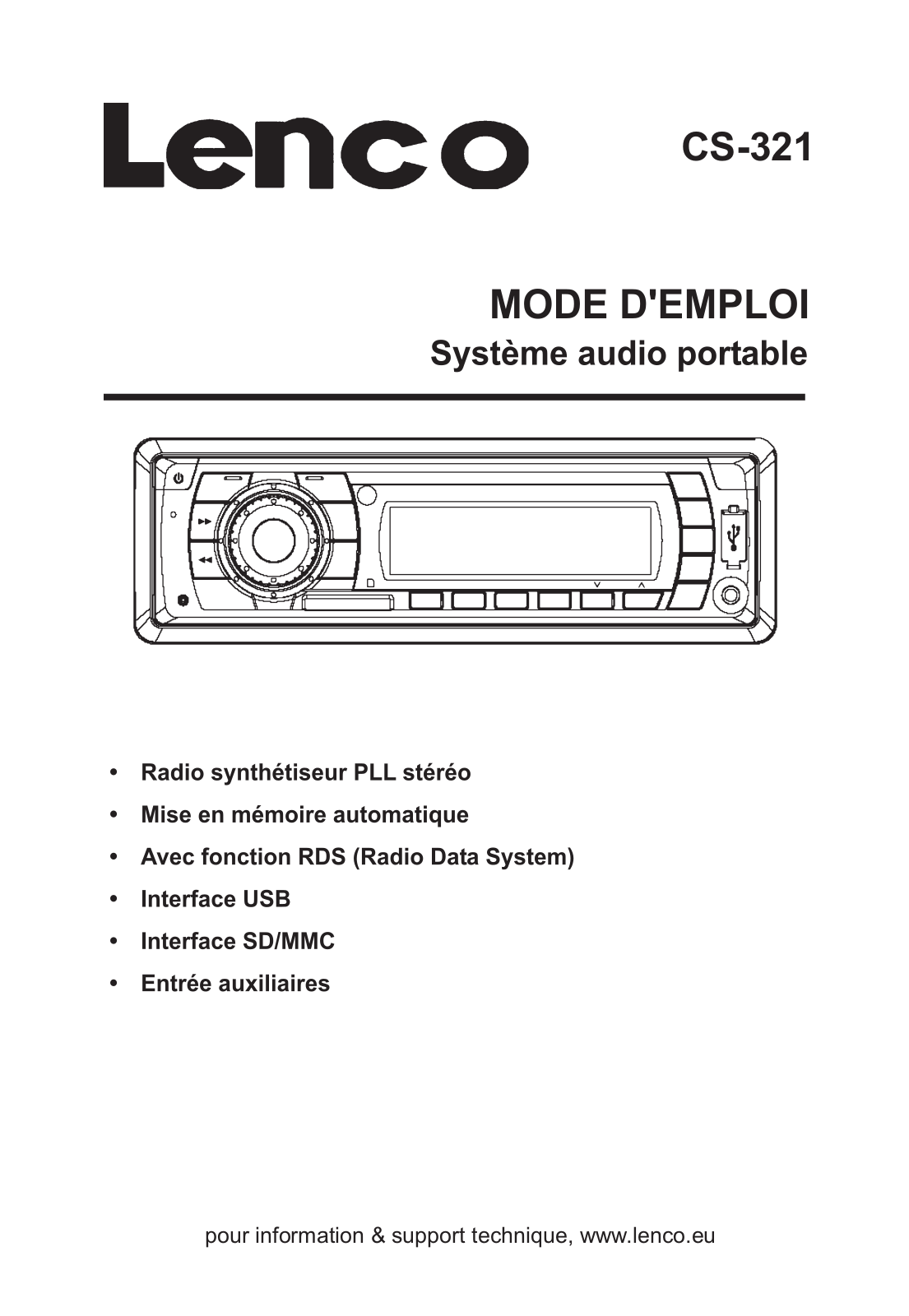 LENCO CS-321 User Manual