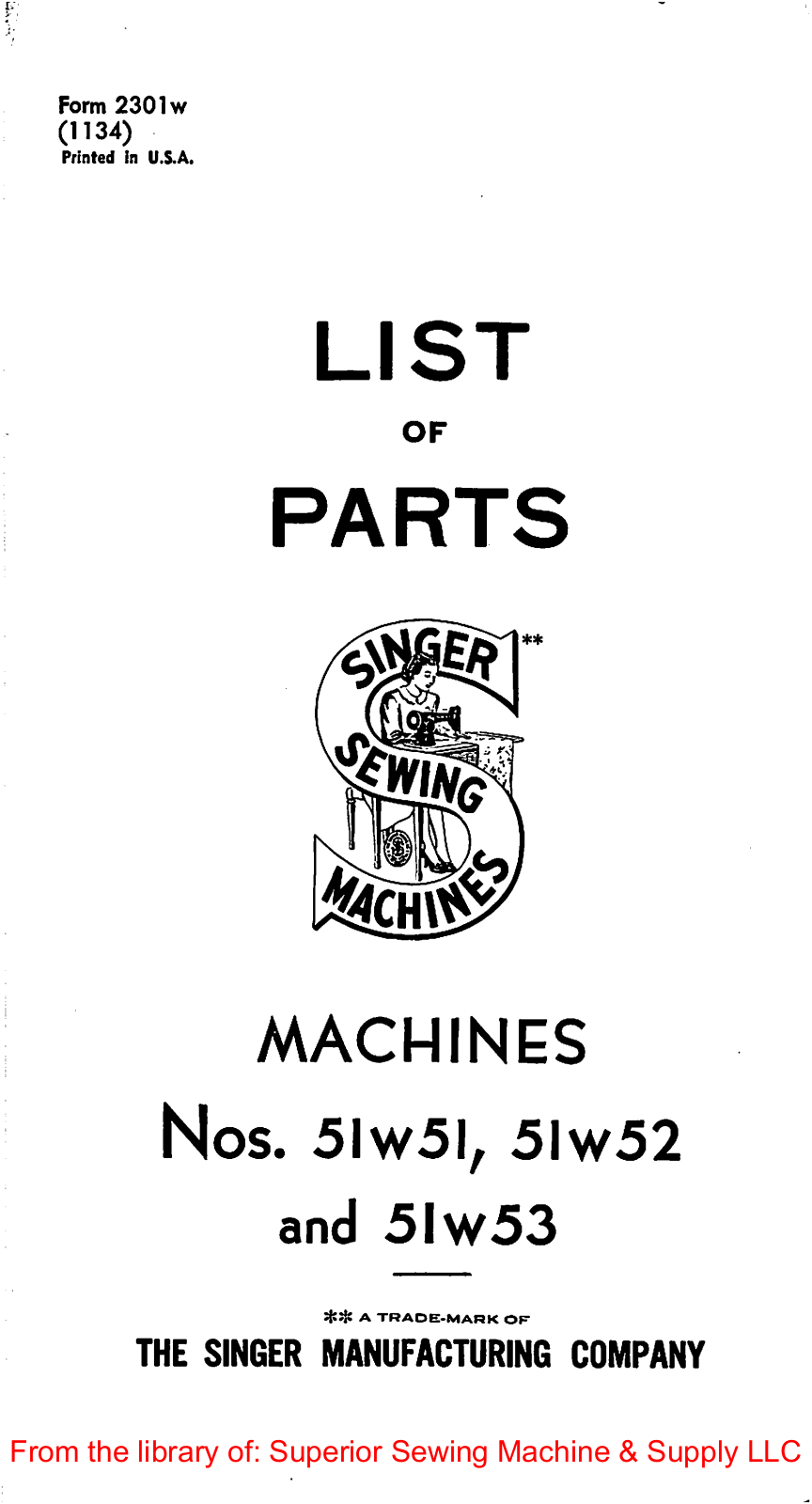 Singer 51W51, 51W52, 51W53 User Manual - ManualMachine.com